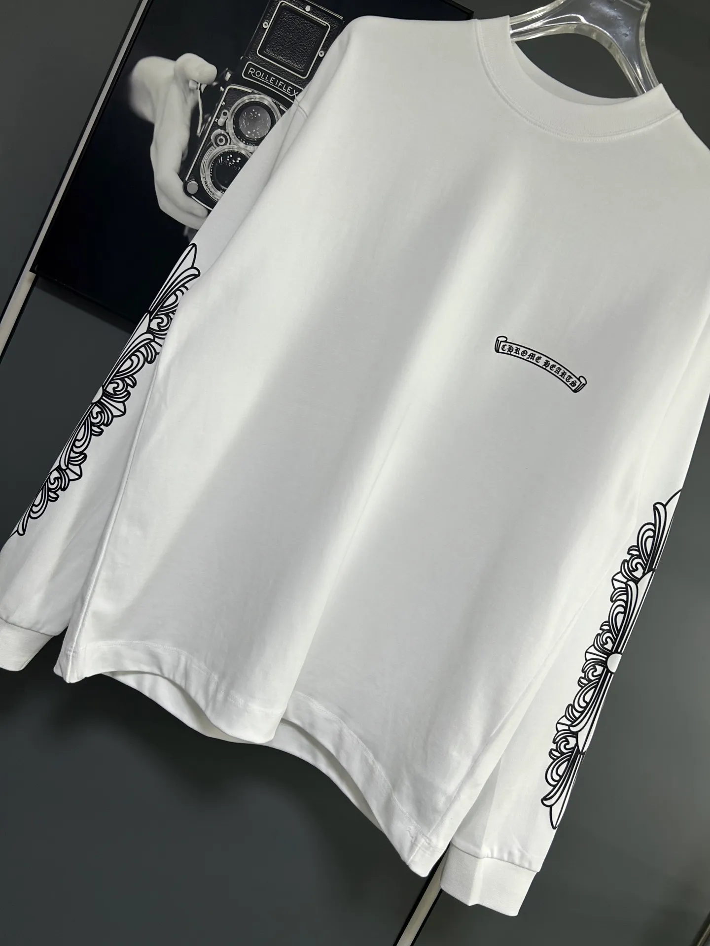P230 2026 new (exclusive) Chrome Hearts autumn and winter limited edition heavyweight high-weight long-sleeved T-shirt, customized Dreamweaver Yayun ribbed cotton designer concept style Fabric: Heavy 380g Size: S M L XL Color: White Black